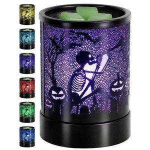 Halloween Decorations 7 Colors LED Changing Wax Burner Melter and Scentsy Warmer